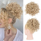 Elastic Drawstring Loose Short Curly Bun