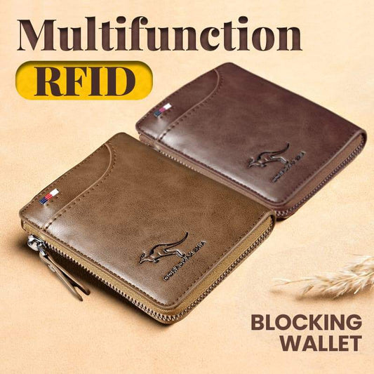 Men's Essentials✨Multi-functional RFID Blocking Waterproof Durable PU Leather Wallet