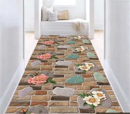 Cut-out 3D carpet with floral flooring