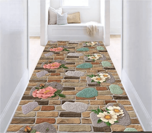 Cut-out 3D carpet with floral flooring