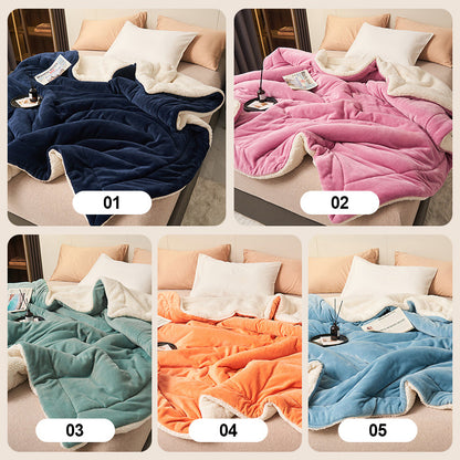 Double Layer Thickened Lamb Plush Blanket