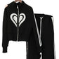 Stand Collar Zipper Sweatshirt and Wide Leg Pants 2-piece Set